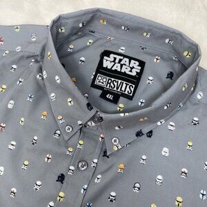 Star Wars Storm Troopers RSVLTS Mens Shirt Gray 4XL AOP Casual Kunuflex Helmets